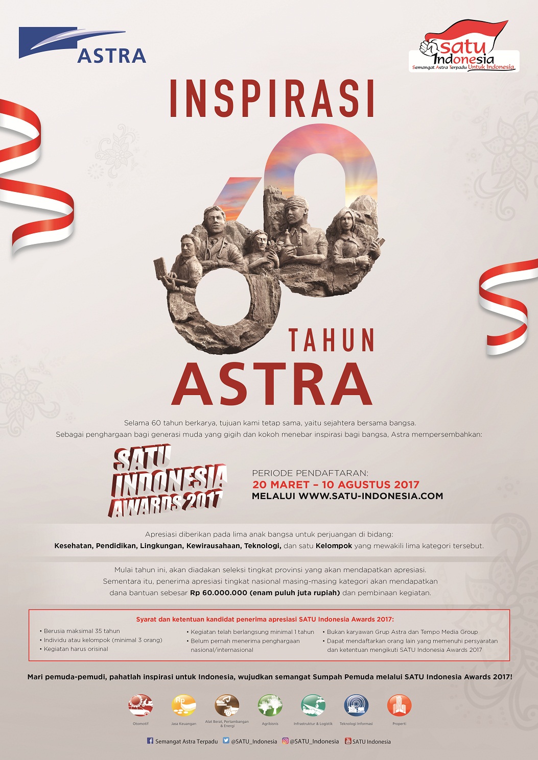 Pendaftar Naik 28,05 Persen, SATU Indonesia Awards 2017 Masih Dibuka sampai 10 Agustus 2017